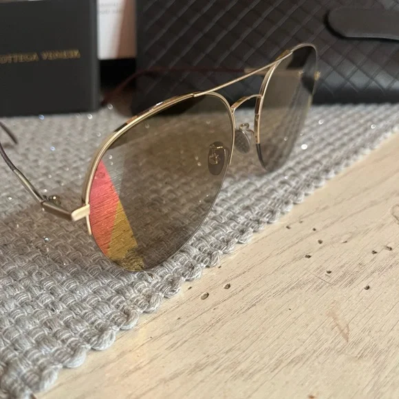 Authentic Bottega Veneta 58mm AviatorSunglasses